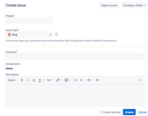 Jira Ticket Fields and Workflow (including project, type, summary, and description)