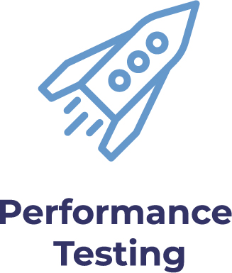 Performance Testing Services (icon of a rocket ship)