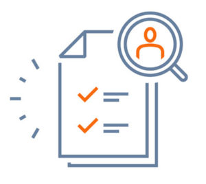 QA Recruiters (image depicts an icon of a piece of paper with check marks on it, and a magnifying glass showing an icon of a person in it)