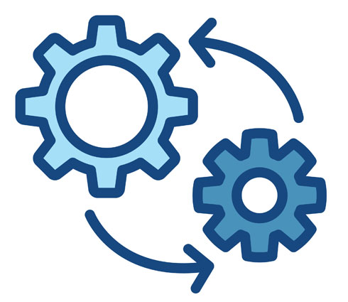 Smoke Testing (gears icons with arrows)