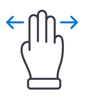 Manual QA Testing (hand icon with arrows swiping)