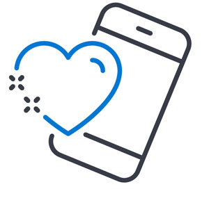 Types of Software Testing (mobile phone with heart icon)