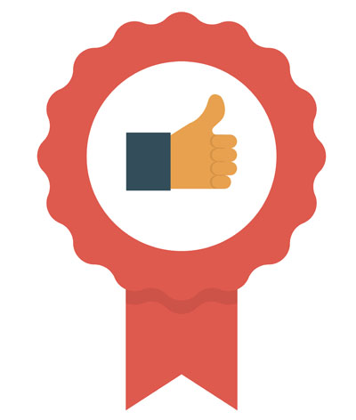 Customer Success and QA (award icon with thumbs up icon)